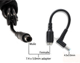 Wholesale only -Ac Power Cord Charger Laptop Adapter Tip Connector Converter for HP Stream Spectre Pavilion Envy EliteBook Split Chromebook EliteBook Folio Female 7.4x5.0mm to 4.5x3.0mm