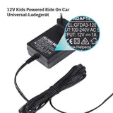 12 Volt Batterieladegerät für Aufsitzspielzeug 12V Kinder Aufsitzauto Ladegerät, 12V Elektroauto Aufsitzspielzeug Batterie Stromadapter Vierkantstecker für Power Wheels ATV Quad SUV Jeep Riding Car