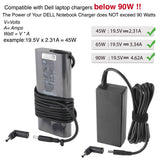 helpers lab 4.5 x 3.0 mm Right Angle 90-Degree Power Adapter Connector Converter for Dell Latitude; XPS; Vostro Laptop AC Charger Cord