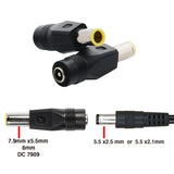 DC7909 8mm Male to DC 5.5mm Female Connectors Adapter for Portable Backup Power Station Jackery Explorer Rockpal Bluetti Milin Votman Goal Zero X-Dragon Rechargeable Battery Pack Solar Generators