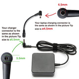 5.5 x 2.5mm to 4.5 X 3.0mm Tip Connector Converter for ASUS ExpertBook Zenbook Pro Duo Flip Asus Zen AiO 19V 3.42A 4.7A 6.32A 65W
