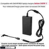 Max 240W 7.4 mm to 7.4 mm Right Angle 90-Degree Power Adapter Connector Converter for Dell MSI Hp Pavilion Probook Elitebook Envy Compaq Presario Redmi Resmed AirSense S10 CPAP BiPAP AC Charger Cord