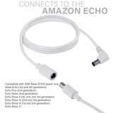 90 Degree Right Angle Extension Cord Compatible for Echo Show 15, Echo Show 8, Echo Show 10, Alexa Echo, Echo Show (2nd gen), Echo Plus (2nd gen) Echo Show 21, White