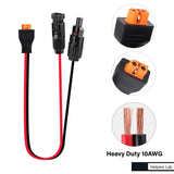 XT60i to Solar Connector Extension Cable 10AWG XT60I Solar Panel Charging Cable 180CM/6FT for RV Portable Power Station Battery Pack Ecoflow and more
