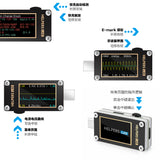 Helpers Lab USB-C Type-C电压表电流表测试仪QC2.0 QC3.0 QC4.0 PD2.0 PD3.0 SuperVOOC FCP SCP触发器，上位机在线固件升级，E-Mark线缆读取，带重力传感器1.14英寸IPS彩色液晶显示屏