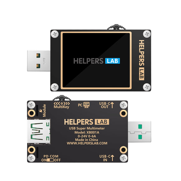 Helpers Lab USB Power Meter USB 3.1 Tester Digital Multimeter Current Tester Voltage Detector Lua Interpreter Integrated DC 26V 6A PD 2.0/3.0 QC 2.0/3.0/4.0 PPS Trigger