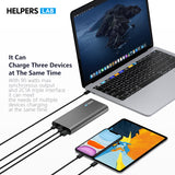 90W Dual USB Type-C PD Power Bank 20000mAh Portable Charger with QC 3.0 - Power Delivery Two-Way Compatible for MacBook, Dell XPS, iPad Pro,iPhone USB-C Laptops Phones and More