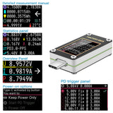 Multi-Function USB Tester Type-C Micro USB Digital Voltmeter QC 2.0 QC 3.0 QC4.0 PPS PD E-mark Digital Voltage Current Power Bank Tester with the gravity sensor.