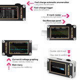 Multi-Function USB Tester Type-C Micro USB Digital Voltmeter QC 2.0 QC 3.0 QC4.0 PPS PD E-mark Digital Voltage Current Power Bank Tester with the gravity sensor.