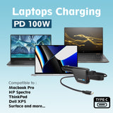 Helpers Lab 118W USB-C Car Charger with 100W PD3.0 and 18W QC3.0 ports Compatible with 29W 30W 45W 61W 65W 87W 96W 100W MacBook Dell HP Lenovo Samsung Galaxy PPS Huawei FCP SCP Apple iPhone iPad