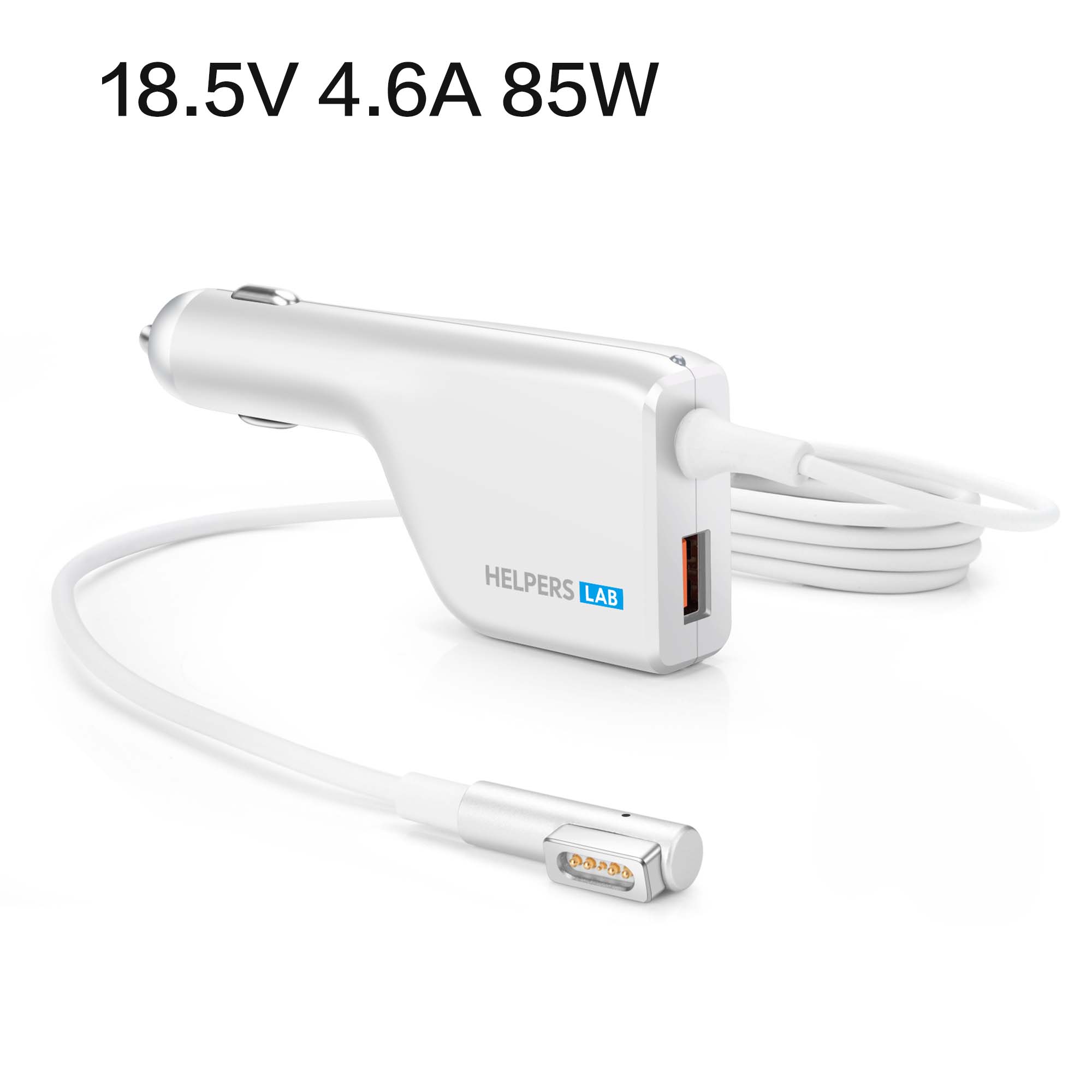 85W 18.5V 4.6A Magsafe L Car Charger Adapter Power Supply For Apple Helpers Lab
