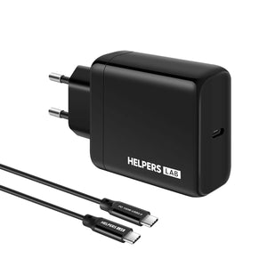 HELPERS LAB USB Type C PD with GAN Tech Wall Charger Power Adapter for HP SPECTRE ENVY X360,MACBOOK Pro, ASUS, ACER, DELL XPS,XIAOMI Air Pro Thinkpad,Galaxy S21 S20 NOTE 10 20