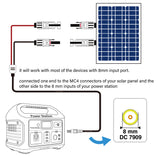 Solar Connector to DC8mm Adapter Cable Perfectly Solar Connector Solar Generator Portable Power Station and Solar Panel